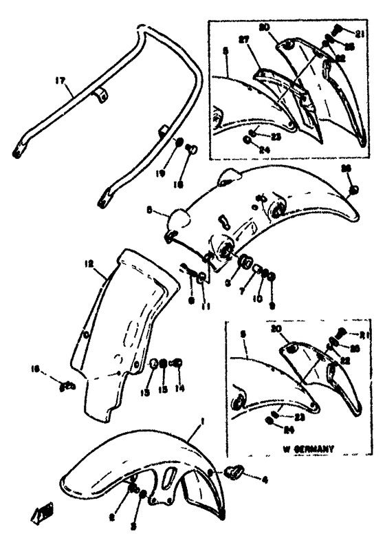 Front fender. rear fender