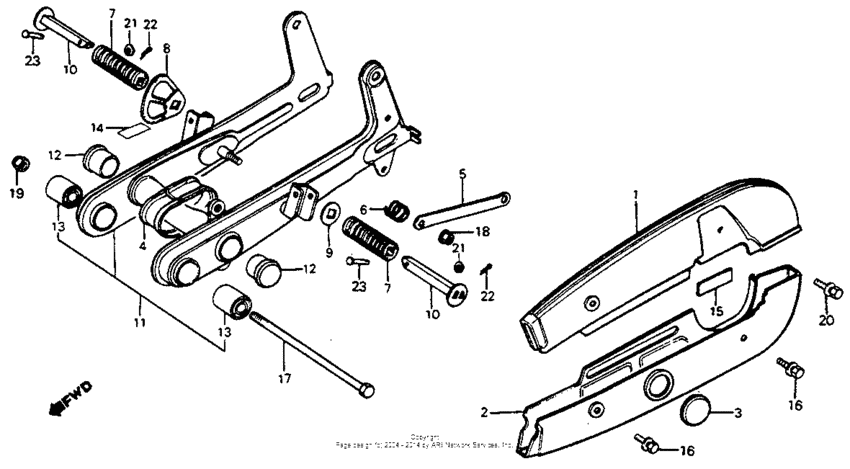 Swingarm + chain case 82