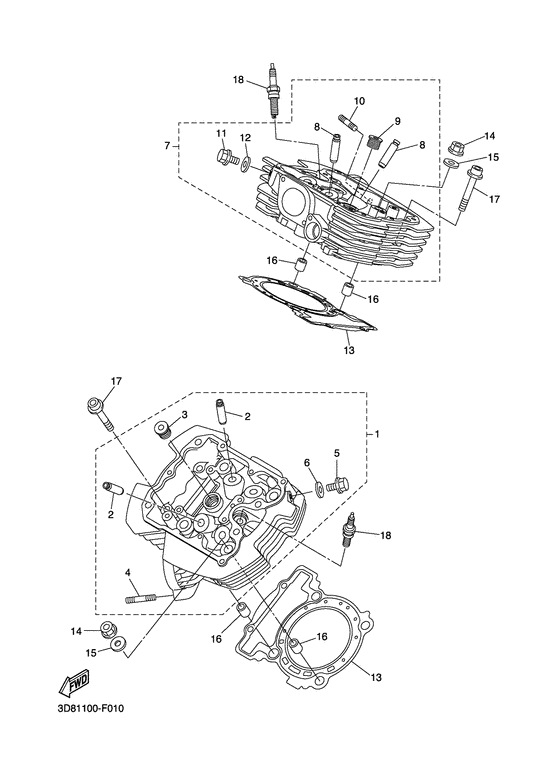 XVS1300A Головка цилиндров