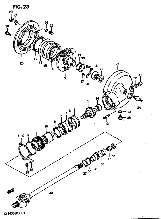 Propeller shaft-final drive gear