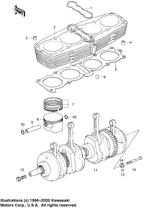 Cylinders/pistons/crankshaft