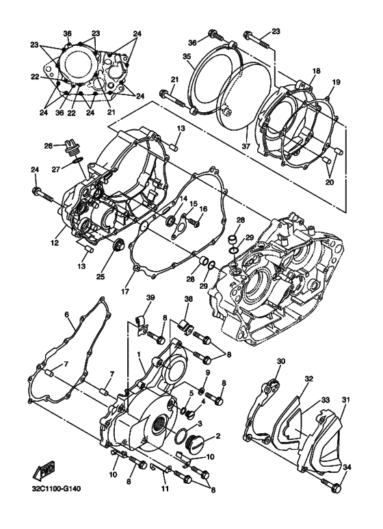 Crankcase cover ass`y  (v
