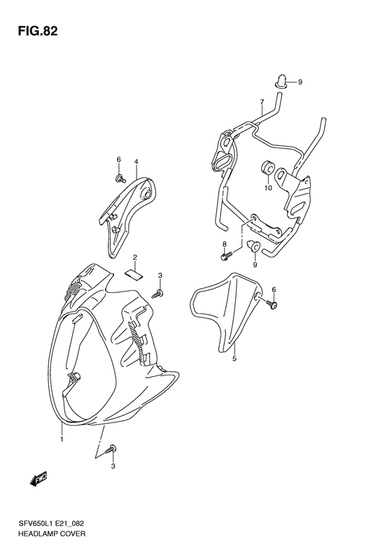 SFV650 (ABS) Headlamp cover  front fender