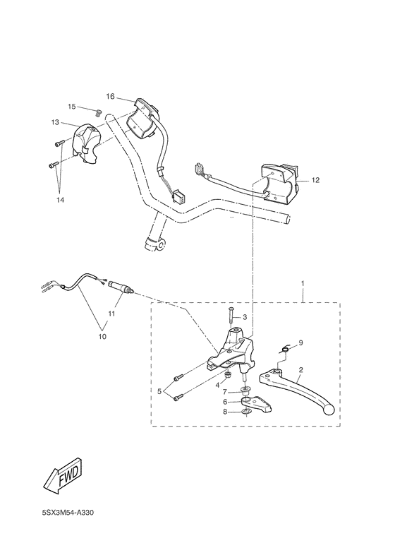 Handle switch. lever