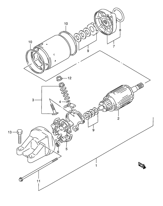 GSF1200S (ABS) Стартерный мотор