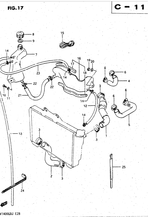 Radiator hose - reserve tank