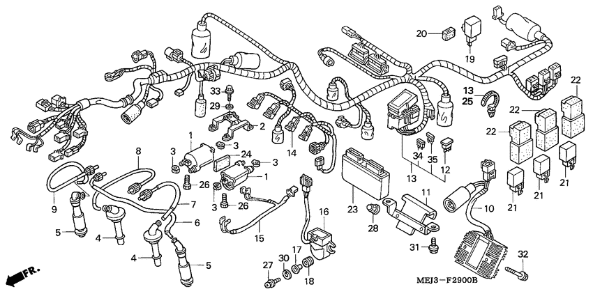 Wire harness/ignition coi l