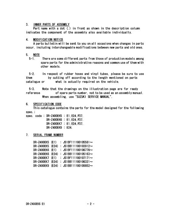 DR-Z400 Catalog preface