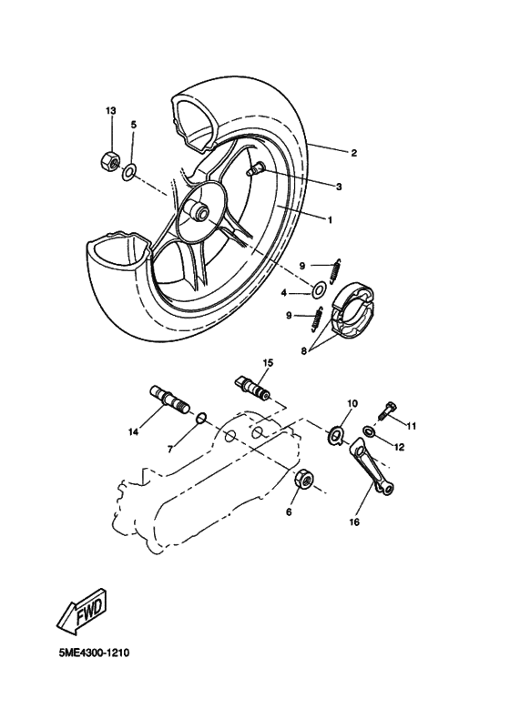 Rear wheel complete assy