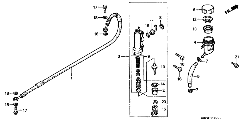 Rr. brake master cylinder