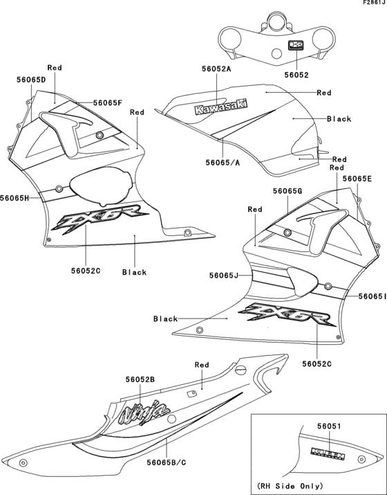 ZX600 Decals(red / black)(ca,us)(zx600-j3)