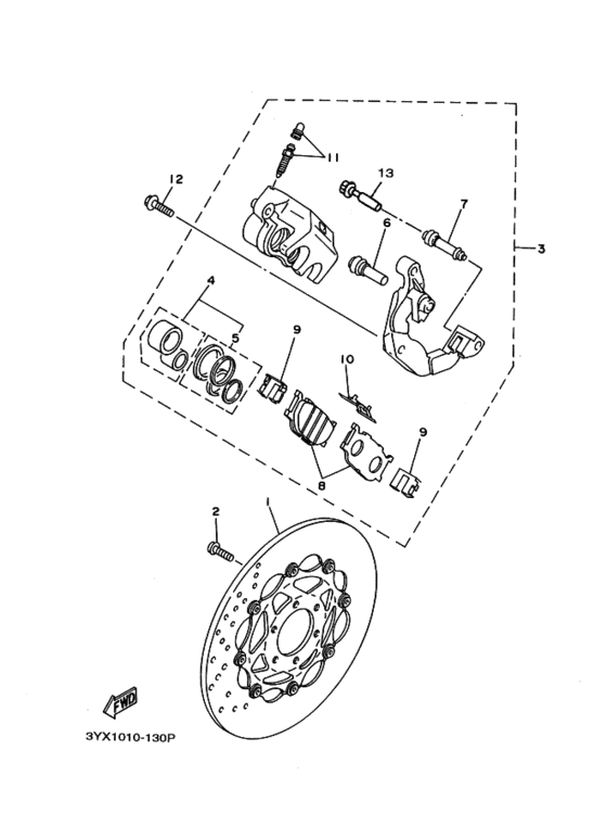 FZX250 ﾌﾛﾝﾄﾌﾞﾚｰｷｷﾔﾘﾊﾟ
