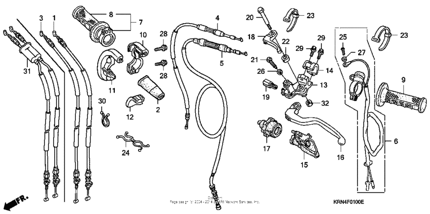 Handle lever + switch + cable