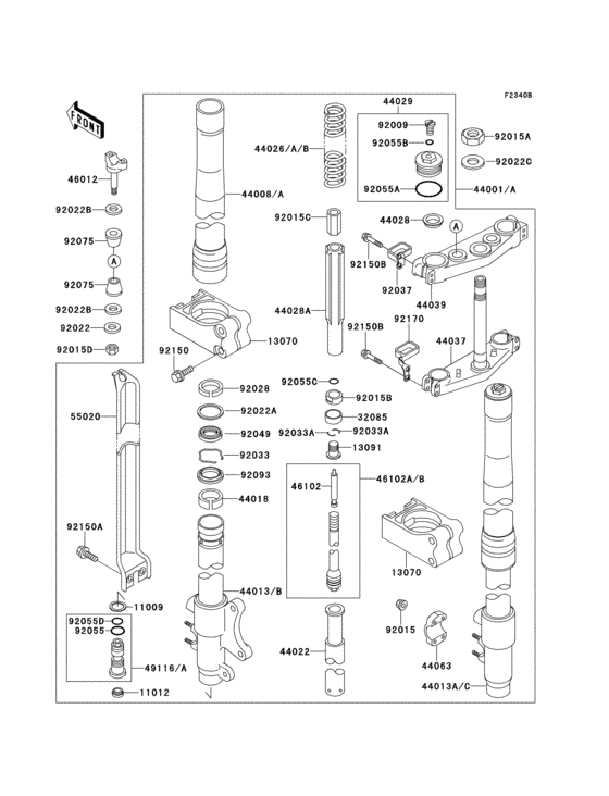 Front fork(1/2)(kx500-e3)