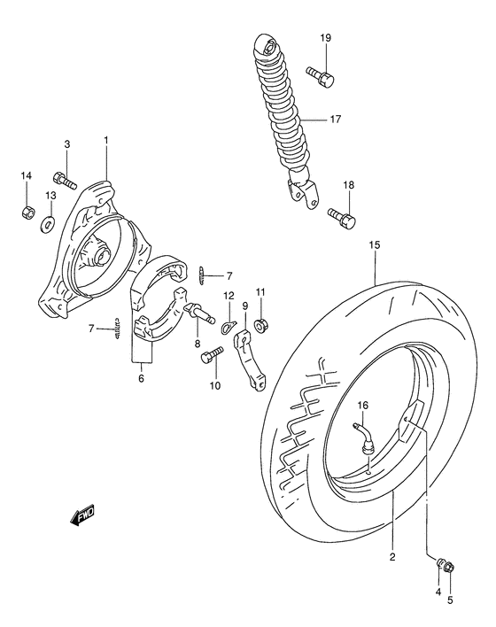 Rear wheel complete assy