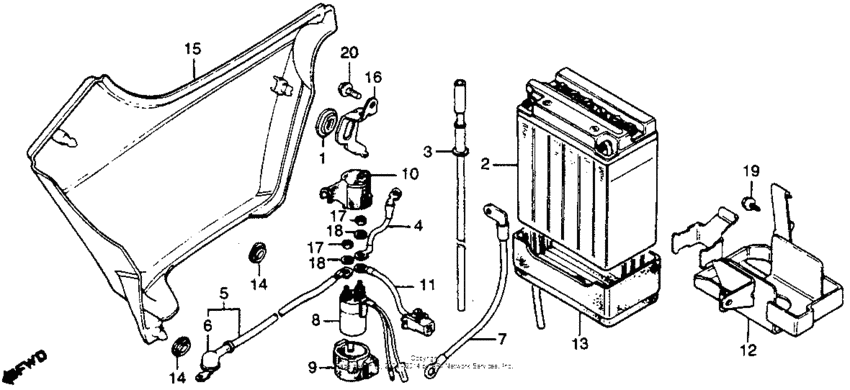Right side cover + battery