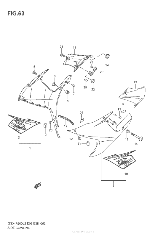 GSX-R600 Side Cowling (44X)