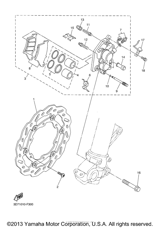 WR25RXCL Передний суппорт