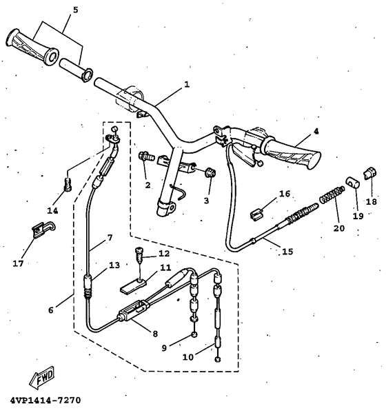 Steering handle. cable