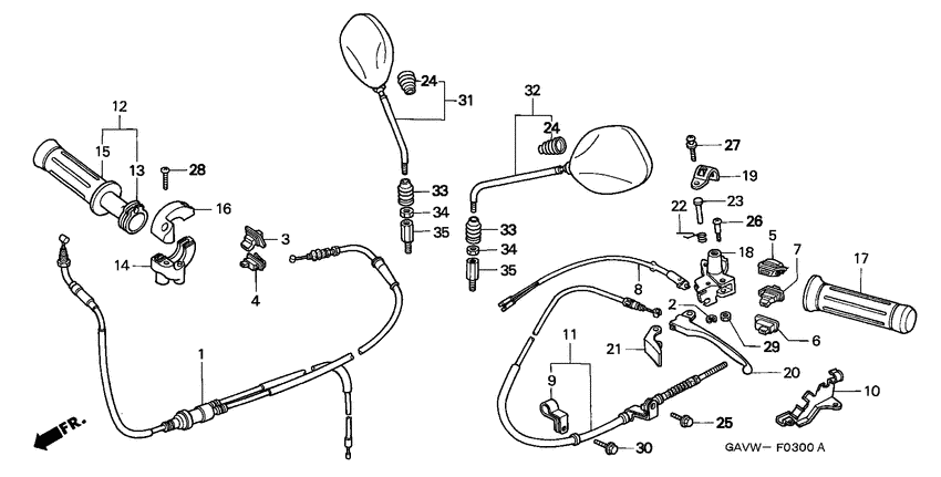 Handle lever/switch/cable