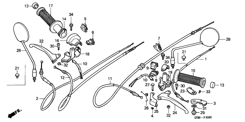 Handle lever/switch/cable