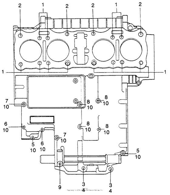 Bolt + washer (upper crankcase)