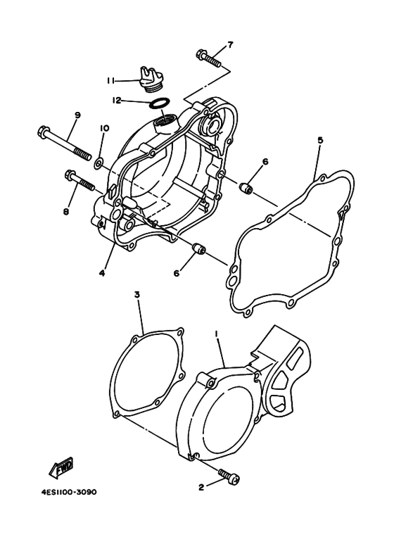 YZ80 YZ80N Crankcase cover ass`y  (v