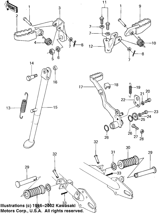 Footrests/stand/brake pedal