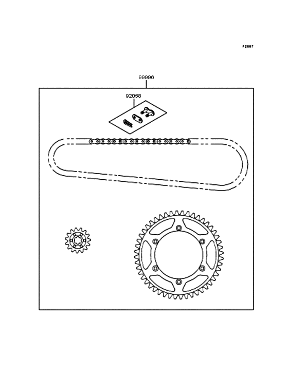 KX125 Цепь комплект