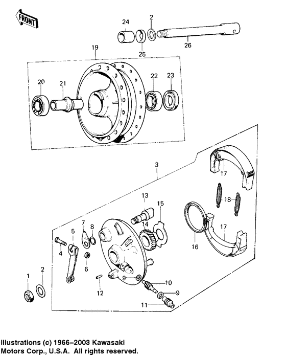 Front hub/brake