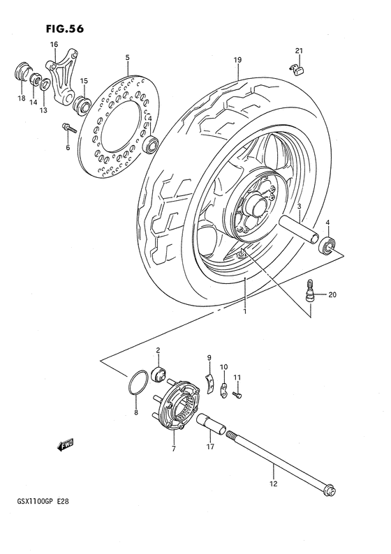 Rear wheel complete assy