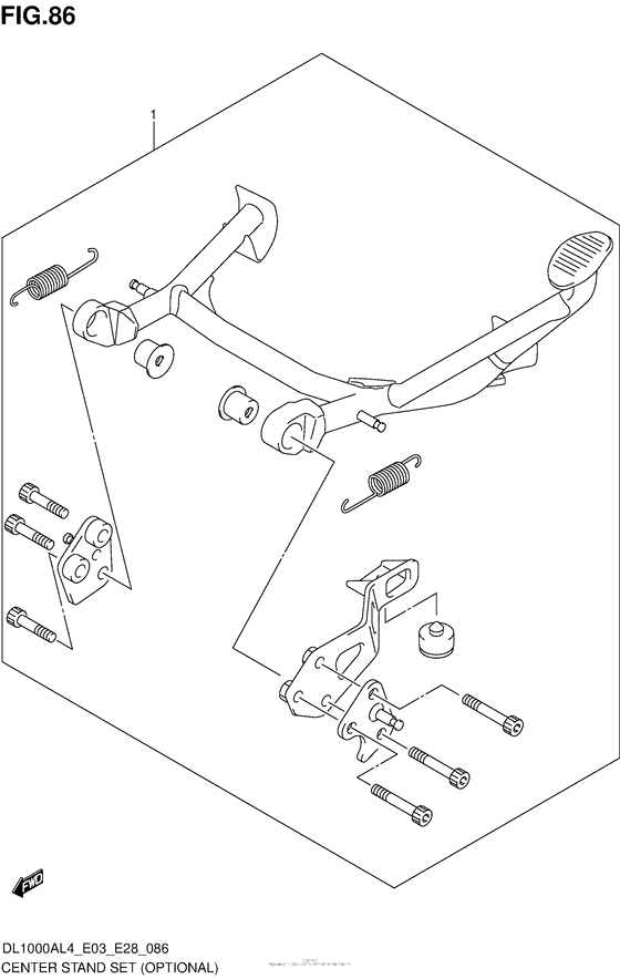 DL1000 (ABS) Центральная подножка (опционально)