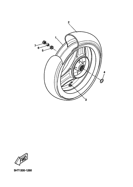XQ125 Rear wheel complete assy