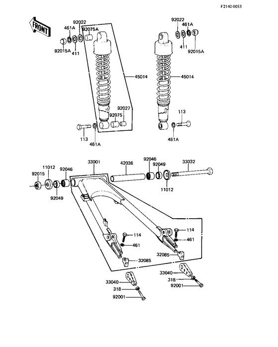 Swing arm/shock absorbers