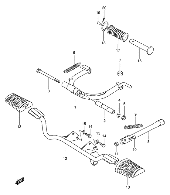Center stand - footrest