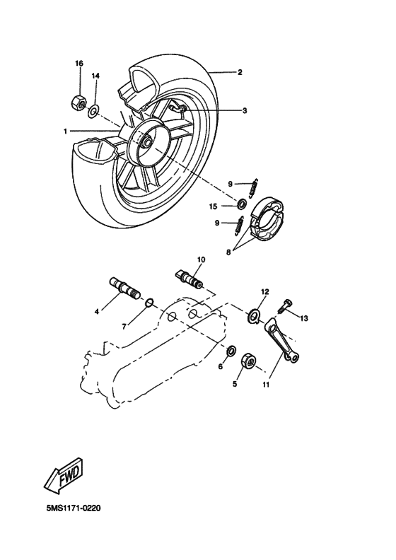 Rear wheel complete assy