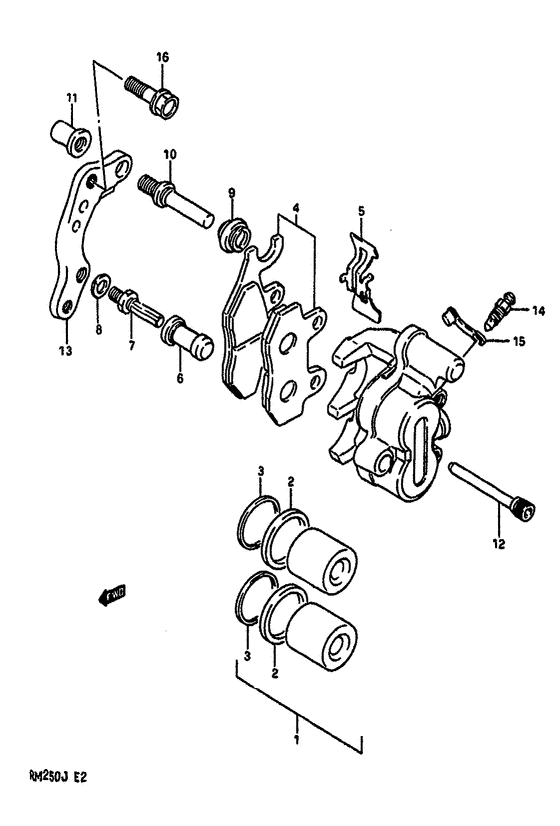 RM250 Передний суппорт