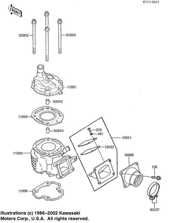 Cylinder head/cylinder/reed valve