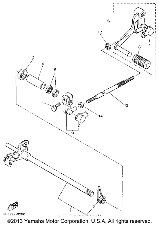 FZR600RA Вал переключения