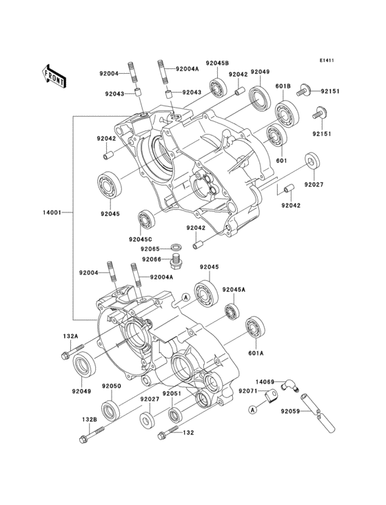 KX65 Картер двигателя