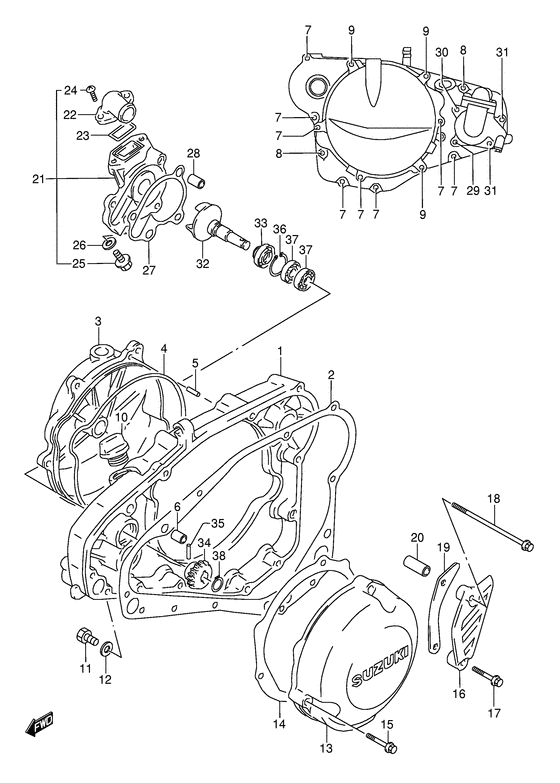 Crankcase cover ass`y  (v