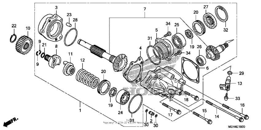 Side gear case