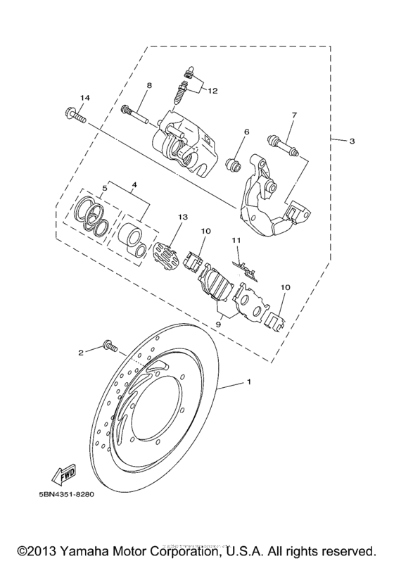 XVS650A Передний суппорт
