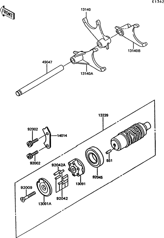 ZG1000 Валы и вилки переключения передач