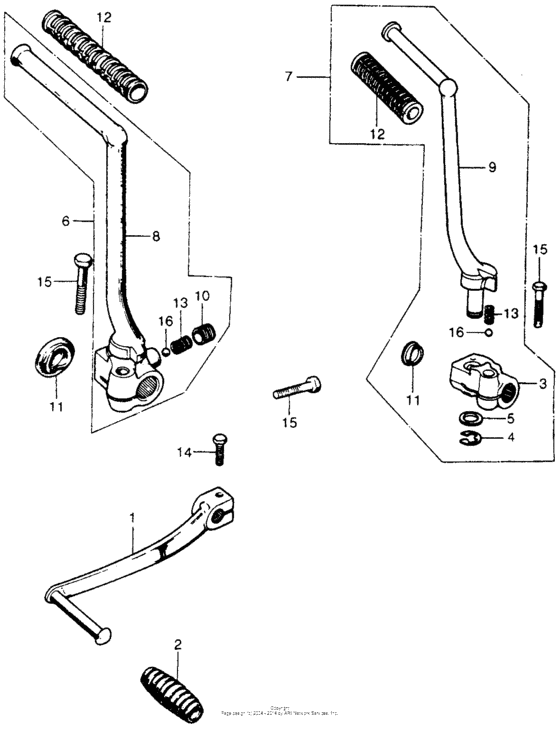 Shift pedal + kick starter arm