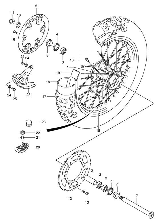 Rear wheel complete assy