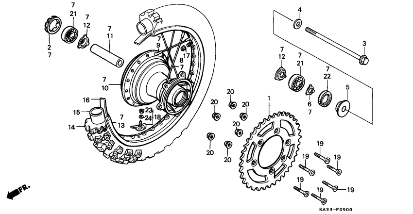 Rear wheel complete assy