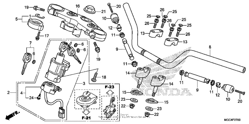 Handlebar + top bridge