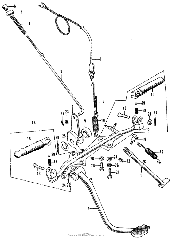Brake pedal + side stand + step