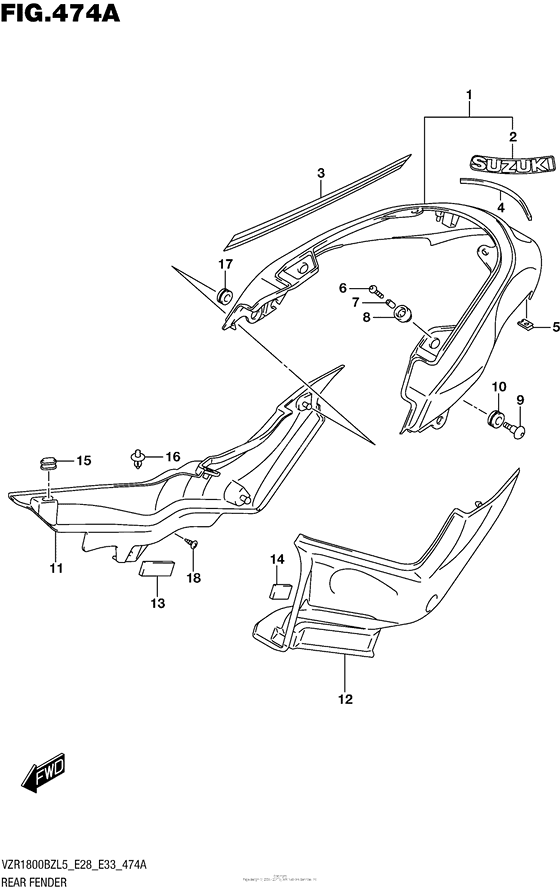 Rear Fender (Vzr1800Bzl5 E28)